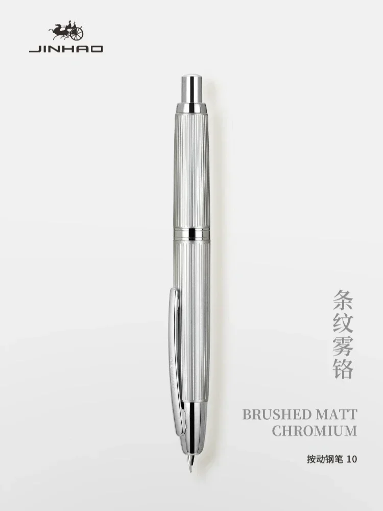 Fountain Pen JINHAO 10 Press Retractable EF/F Nib Metal Clip Writing Ink Converter