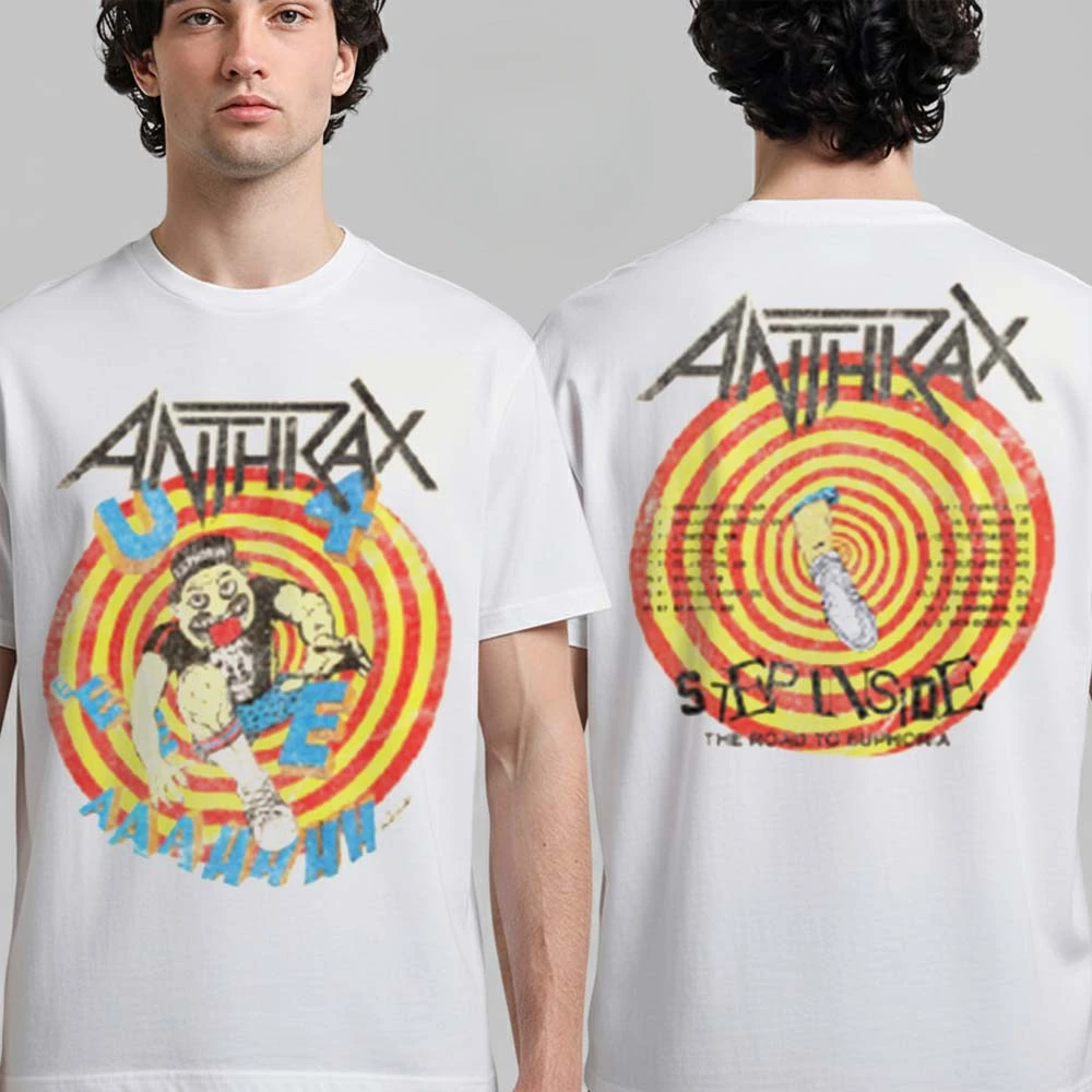 새로운 Anthrax 코튼 밴드 셔츠 유니섹스 여름 짧은 소매 패션 브랜드 티 럭셔리 캐주얼 빈티지 티셔츠