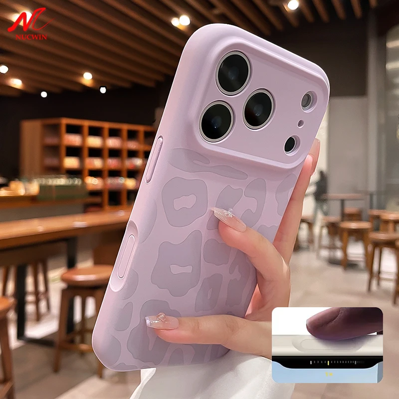 Flüssigsilikonhülle mit Leopardenmuster für iPhone 17, 16 Pro Max, Air, 14, 15 Plus, 12 – mit Kamera- und Bedienelementen, weich und stoßfest_voghion.com