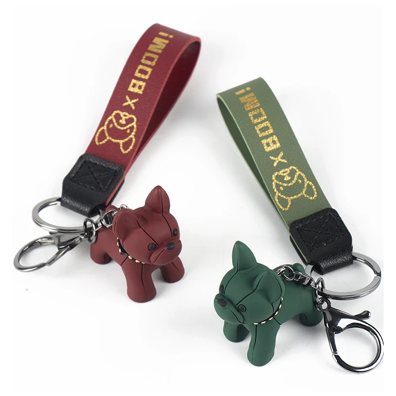 French Punk Bulldog Keychain Car Key Ring Key Chain For Mini