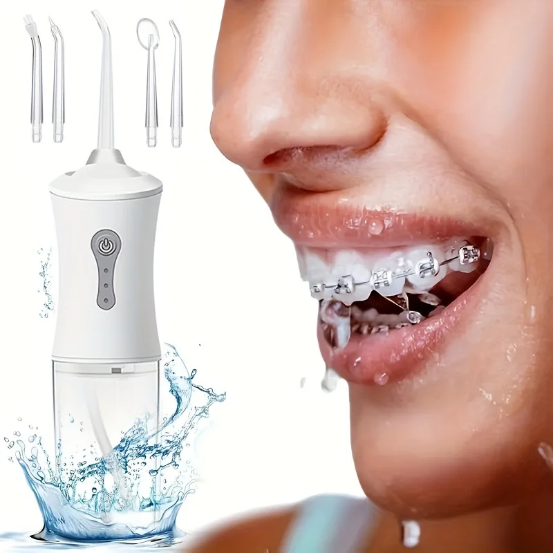 4 In 1 Water Flosser For Teeth, Cordless Water Flossers Irrigator With DIY Mode 4 Jet Tips, Tooth Flosser, Portable And Recharg