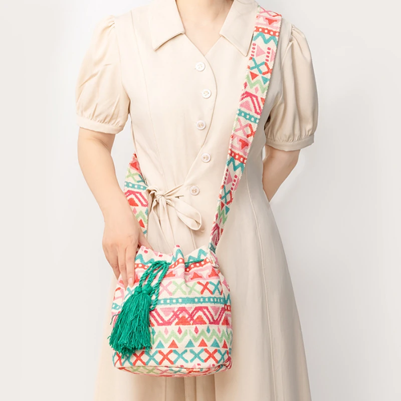 Fashion Women Crossbody Bag Bohemian Style Design Women Shoulder Bag Vintage Large Capacity Bucket Bag Women's Bags