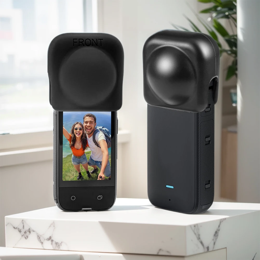 실리콘 렌즈 캡 보호 커버, 스크래치 방지 렌즈 보호대, Insta360 X4 파노라마 스포츠 카메라용 내마모성 렌즈 가드