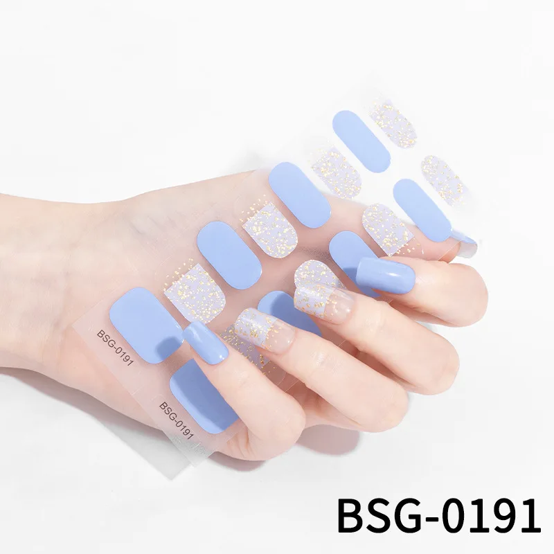16Tips Nagellack UV Gel Nagel Aufkleber DIY Nail Art Design Aufkleber Full Cover Gel Wraps Aufkleber Für Frauen Aufkleber Dekoration – Detail 25
