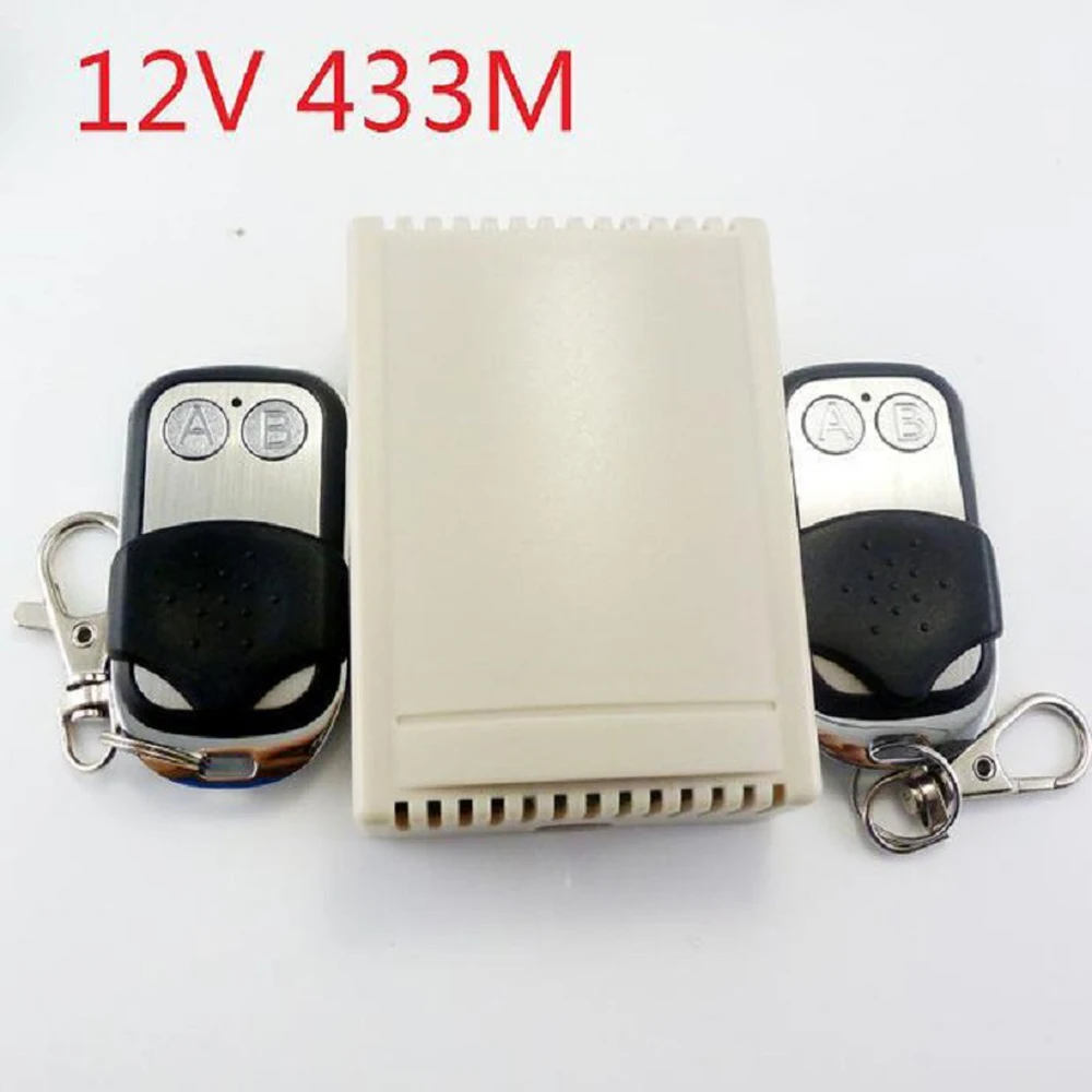 

433m DC12V 2Ch Multifunctional Wireless RF Receiver Timing Delay Relay High Power 2 Button Ev1527 Remote Control for Motor LED