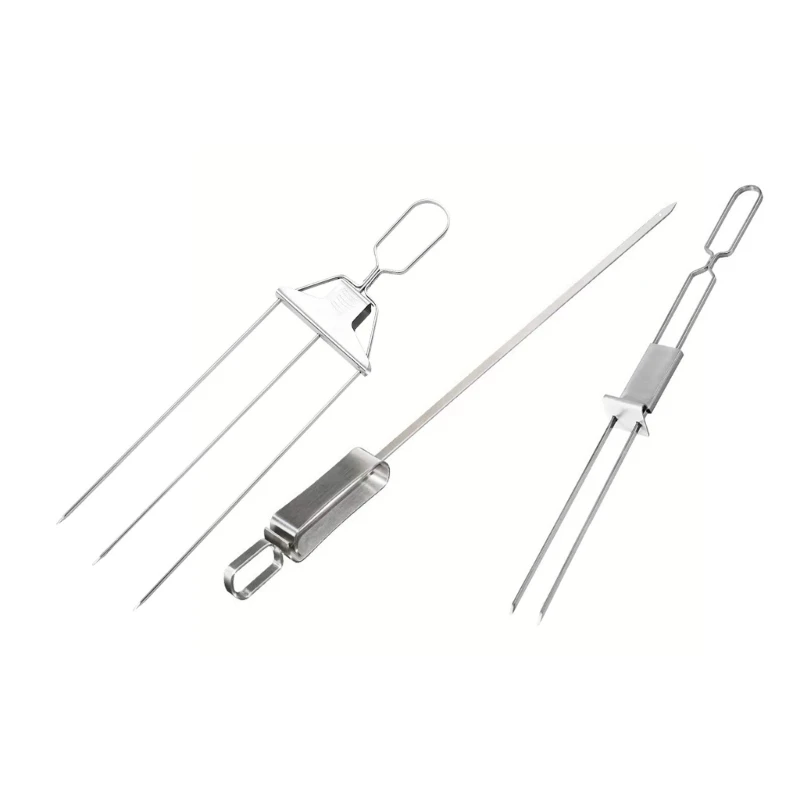 

Double Pronged Stainless Steel Metal BBQ Grills Camping Party Campfire Grills Dropship