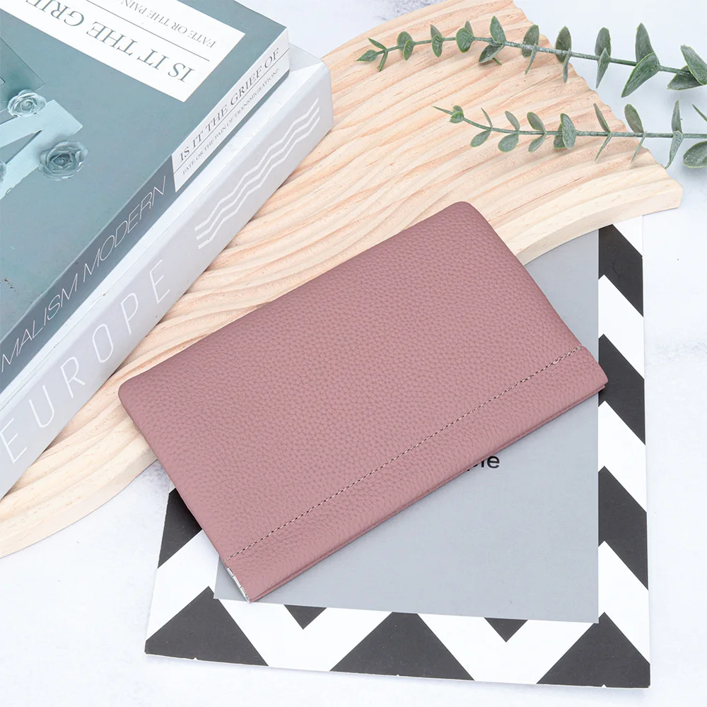 Pure Top Layer Cowhide Ultra-thin Women's Wallet New Simple Long Wallets Automatic Closure Makeup Lipstick Storage Bag 6