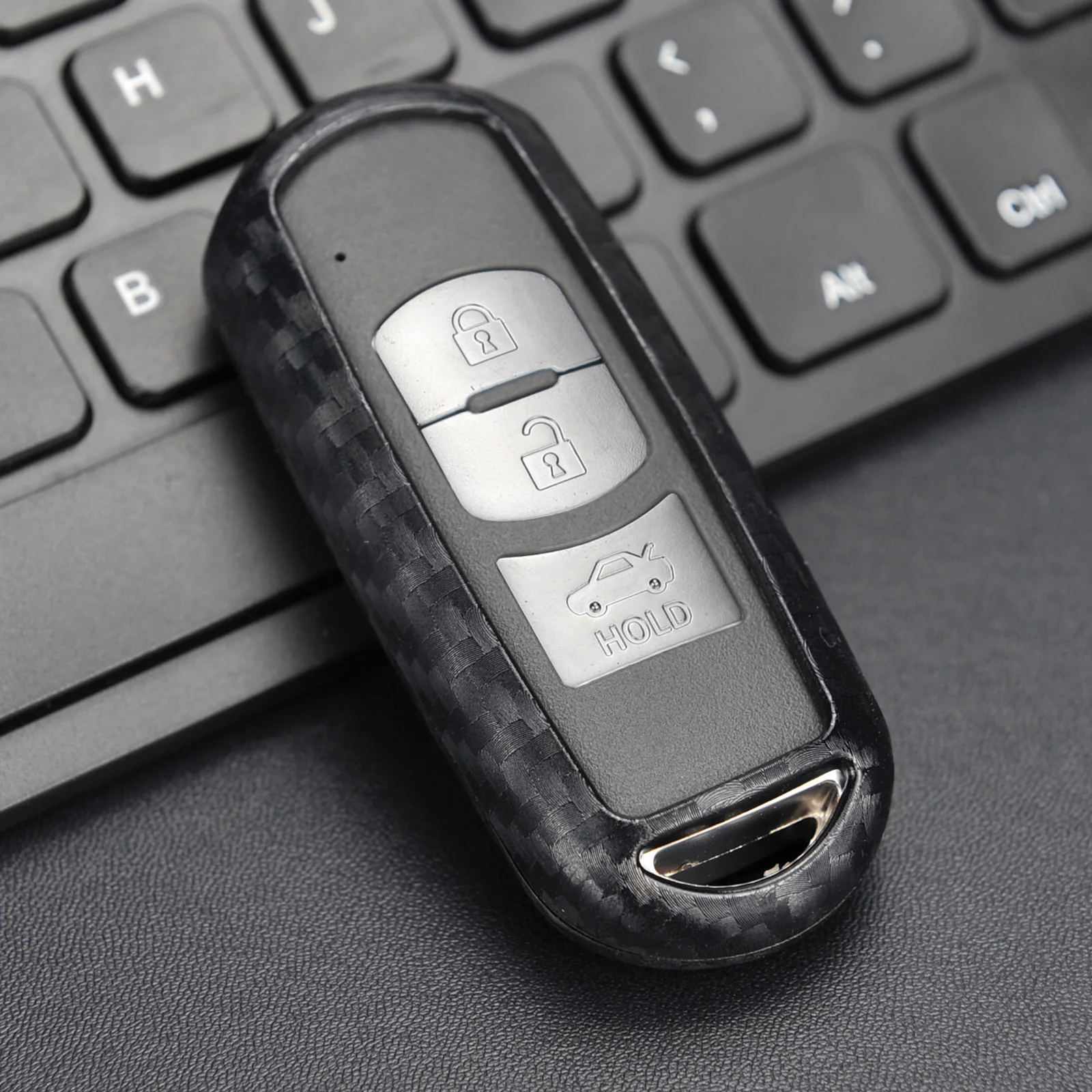 Silicone Carbon Fiber Car Smart Key Case Cover For Mazda 2 3 6 Cx3 Cx