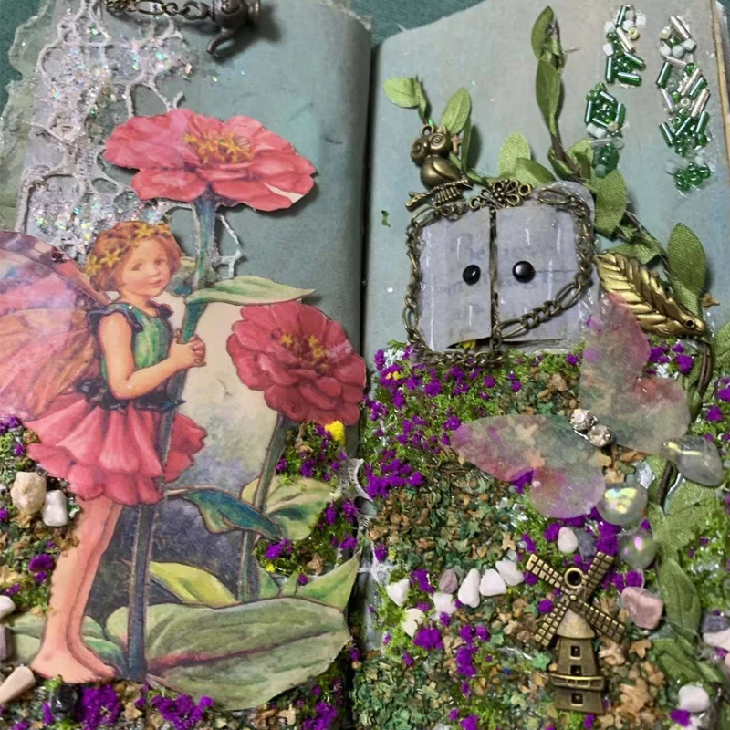 

DIY Scrapbook Forest Elves Girl Angel Art Junk Journal Diary Decorative Sticker Scrapbooking Craft Vintage Junk Journal