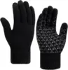 Winter gloves, men's gloves black heated non-slip touch screen with hot soft knit for running, driving and hiking 1