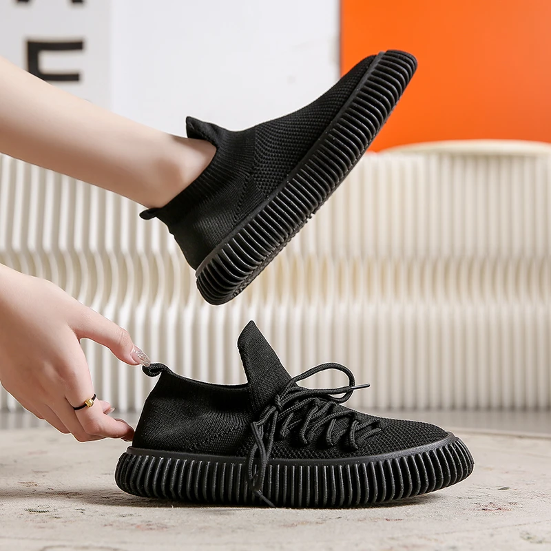 Women Casual Sneakers Pump Shoes for Women Knitted Shoes Round Toe