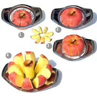 สแตนเลส Apple Slicer เครื่องตัดผักผลไม้ Gadgets ครัวอุปกรณ์เสริมในครัวเรือน Corer ตัดผลไม้เครื่องมือใช้งานง่าย 2