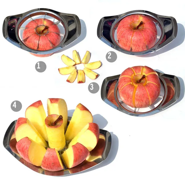สแตนเลส Apple Slicer เครื่องตัดผักผลไม้ Gadgets ครัวอุปกรณ์เสริมในครัวเรือน Corer ตัดผลไม้เครื่องมือใช้งานง่าย 2