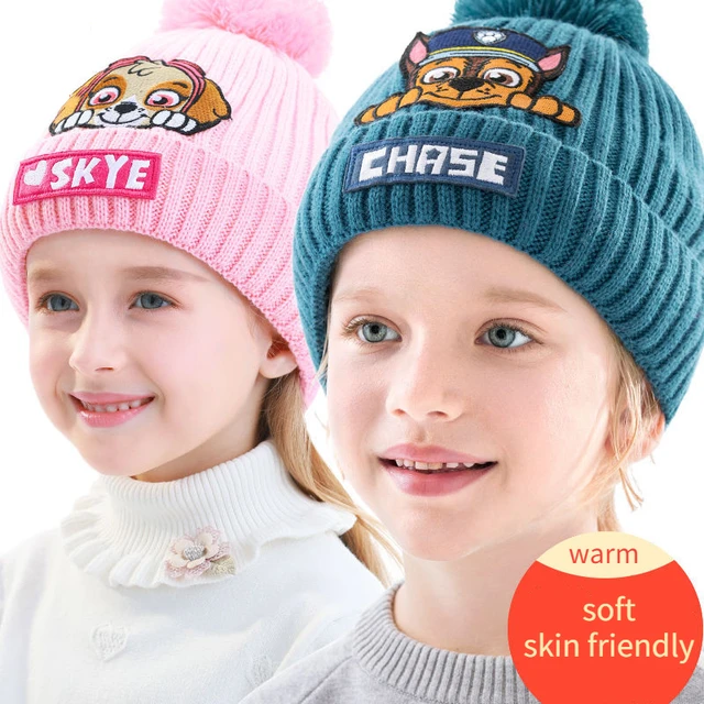 Paw Patrol Hats Hot Cartoon Knitted Hat Anime Figures Skye Marshall Chase Cap Model Game Hip Hop Hat Thicken Keep Warm Kids Caps 5