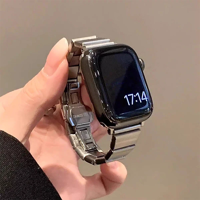 Elegant Stainless Steel Metal Strap for Apple Watch - Women's Edition