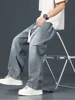 2024 New Spring Autumn Men's Jeans Vintage Straight-leg Baggy Pants Fashion Korean Wide Trousers Streetwear 5XL Large Size 3