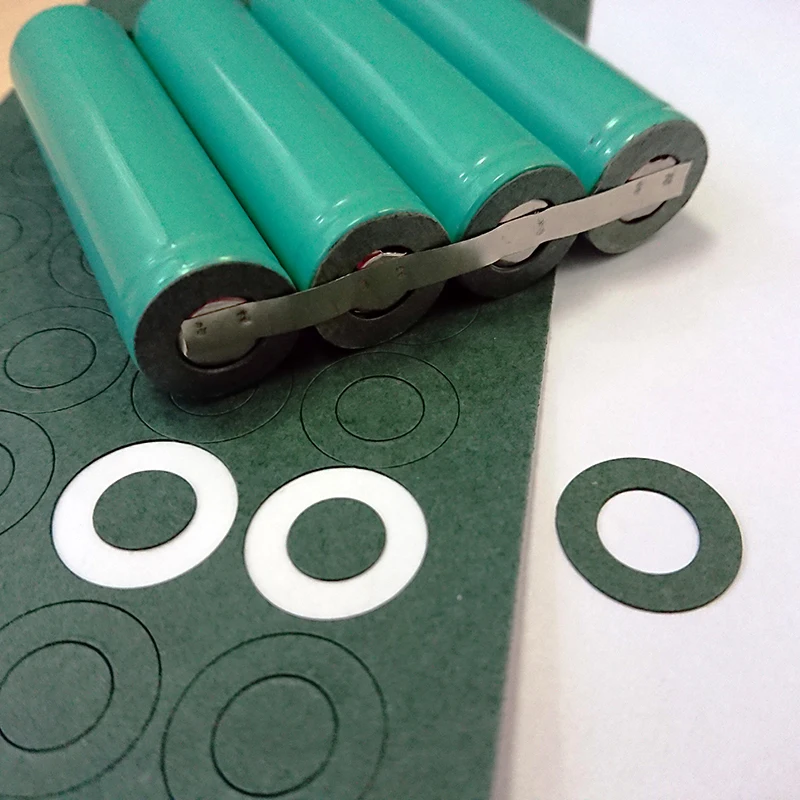 65mm 18650 Battery Insulation Gaskets - Fish Paper Li-ion Cell Insulators (Pack)