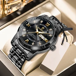BINBOND Men's Luxury Waterproof Quartz Sport Watch (Black)