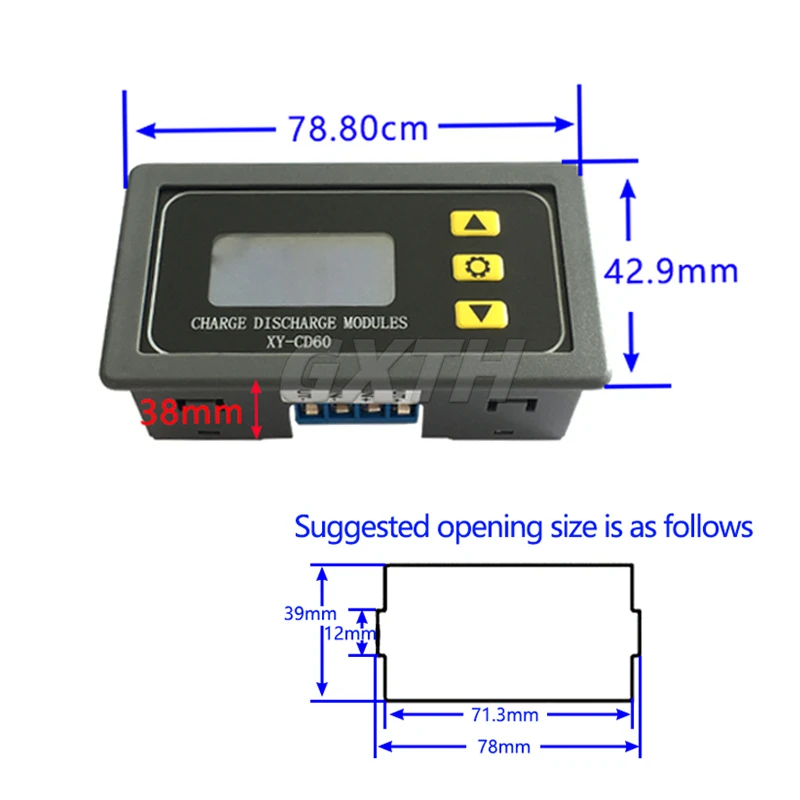 XY-CD60 Battery Charger Discharger Controller Module DC6-60V Low Voltage Current Protection Board LED Digital Display 3