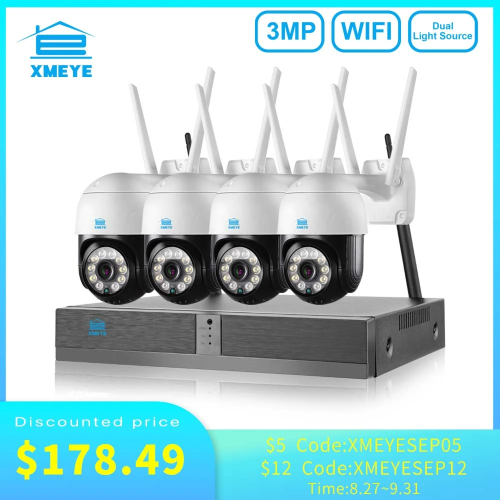 Xmeye 3mp Wireless Ip Camera System Kit Twoway Audio Cctv Security
