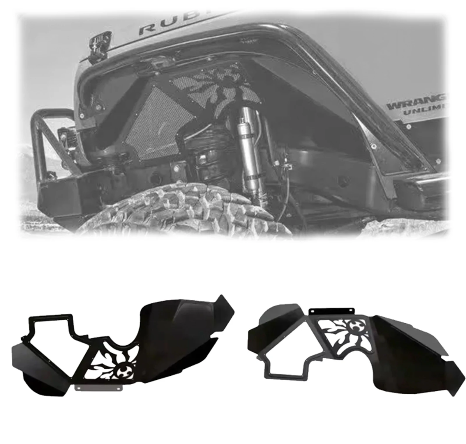 

Spedking 2018+ Car Offroad 4x4 Auto Accessories Front/Rear Inner Fender Flare for JEEP WRANGLER JL