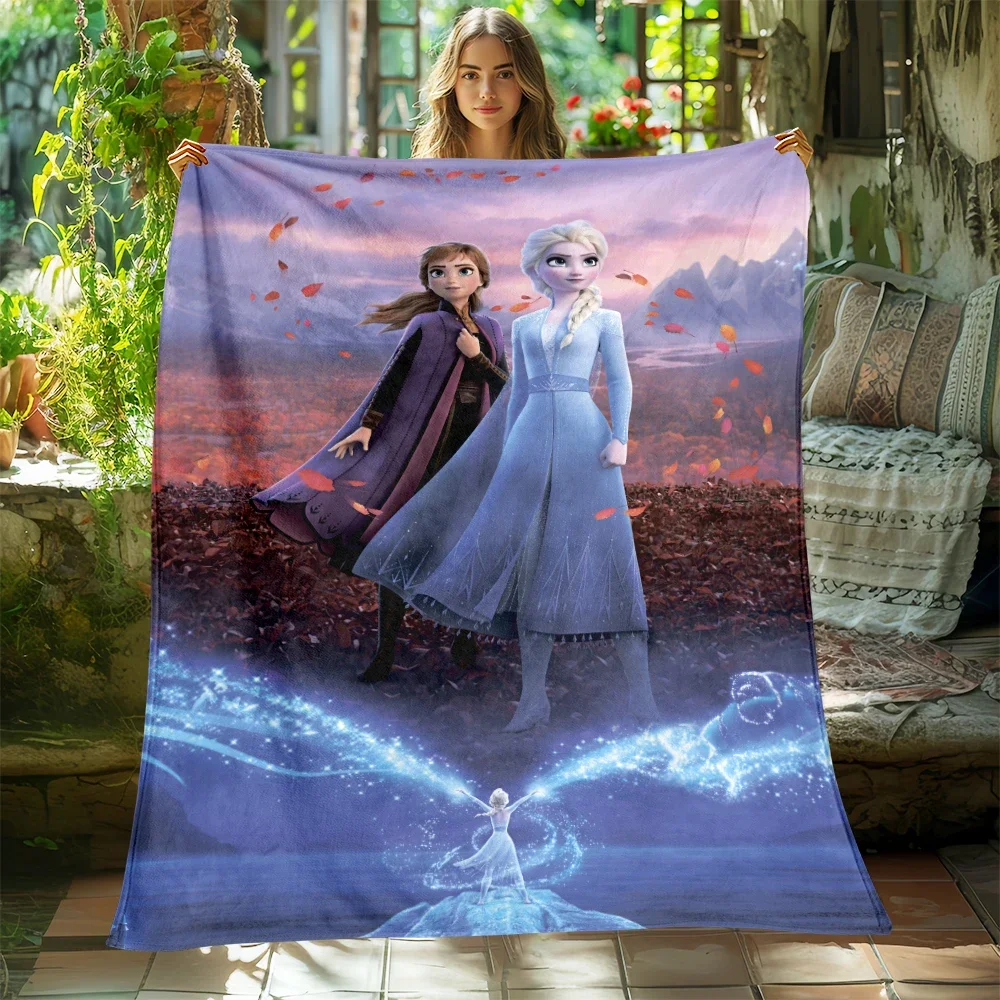 Frozen Elsa Princess Lovely HD Printed Flannel Thin Blanket.Four Season Blanket.for Sofa,beds,living Rooms,travel Blanket Gifts 5