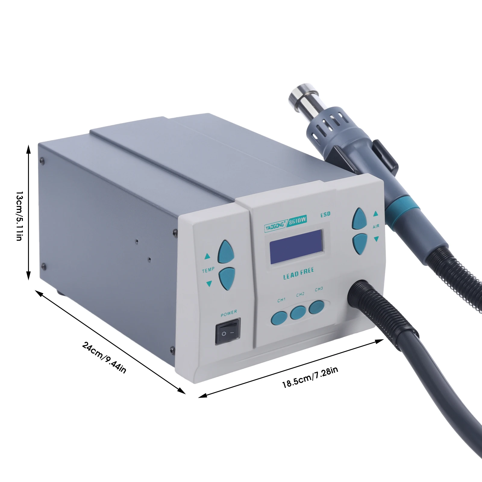 1000W Soldering hot air heat gun Digital display Air rework station 861DW Ac 110V