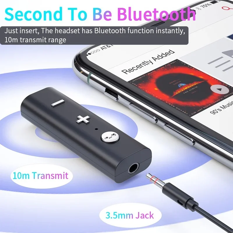 Bluetooth Transceiver Adapter Bluetooth Aux Adaptor Bluetooth Audio Receiver Bluetooth Adapter Audio Adapter CMAOS Wireless Adapter Bluetooth 5.0 Receiver For 3.5mm Jack Earphone Bluetooth Aux Audio Music Transmitter For Headphone