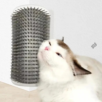 Cepillo de esquina de raspado de esquina de masaje para mascotas, cepillo de esquina de limpieza de belleza, peine extraíble para gatito, rascadores, masajeador 1