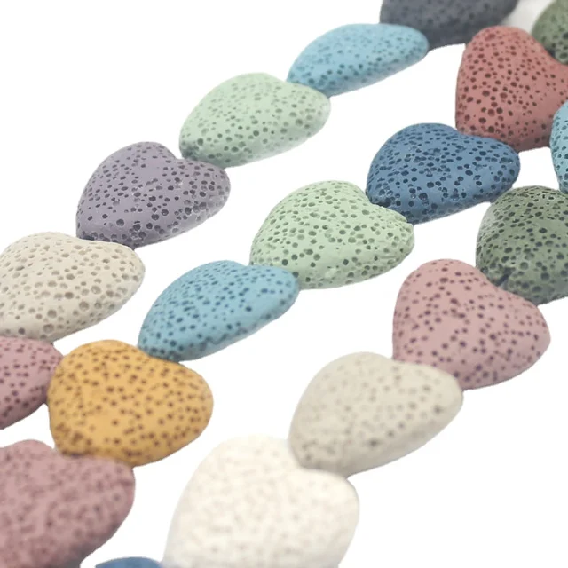 화려한 심장 모양 용암암석 비즈로 각별한 보석류 제작 화려한 심장 모양 용암암석 비즈로 각별한 보석류 제작