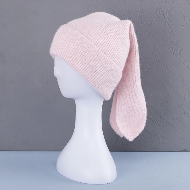 1pc Bonnet Tricoté À Longues Oreilles De Lapin Déguisement - Temu