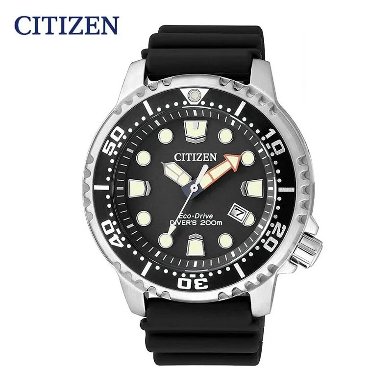 

CITIZEN Watch for Men Sports Diving Watch Silicone Luminous Men's Watches BN0150 Eco-Drive Series Black Casual Dial Quartz Watch