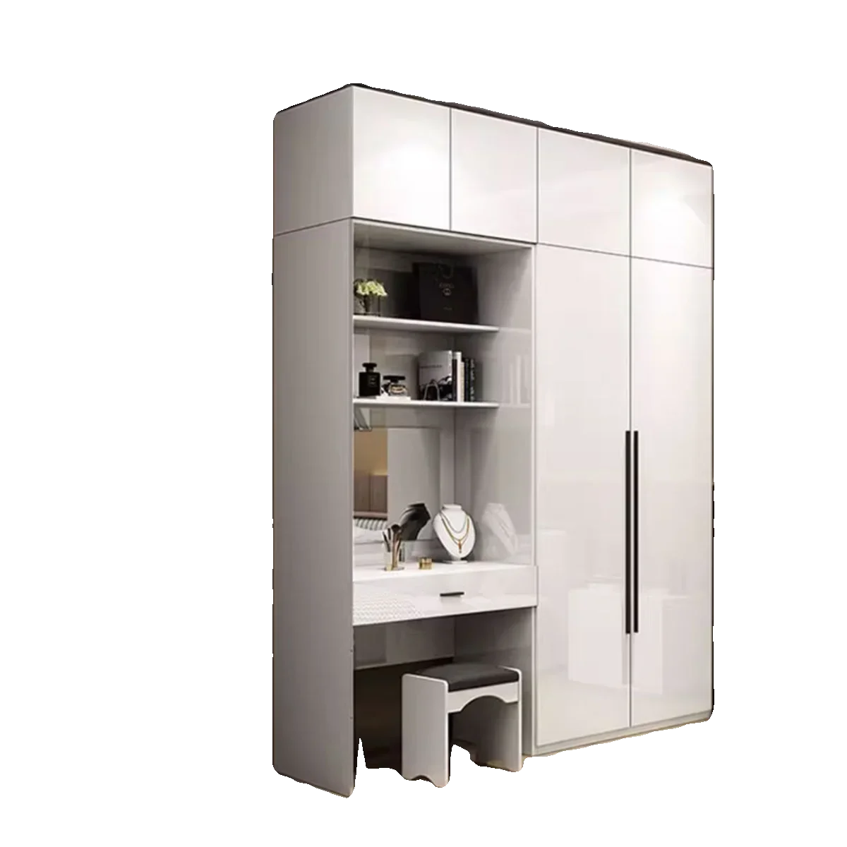

Wardrobe desk integrated corner retractable bedroom home corner children's desk bookcase