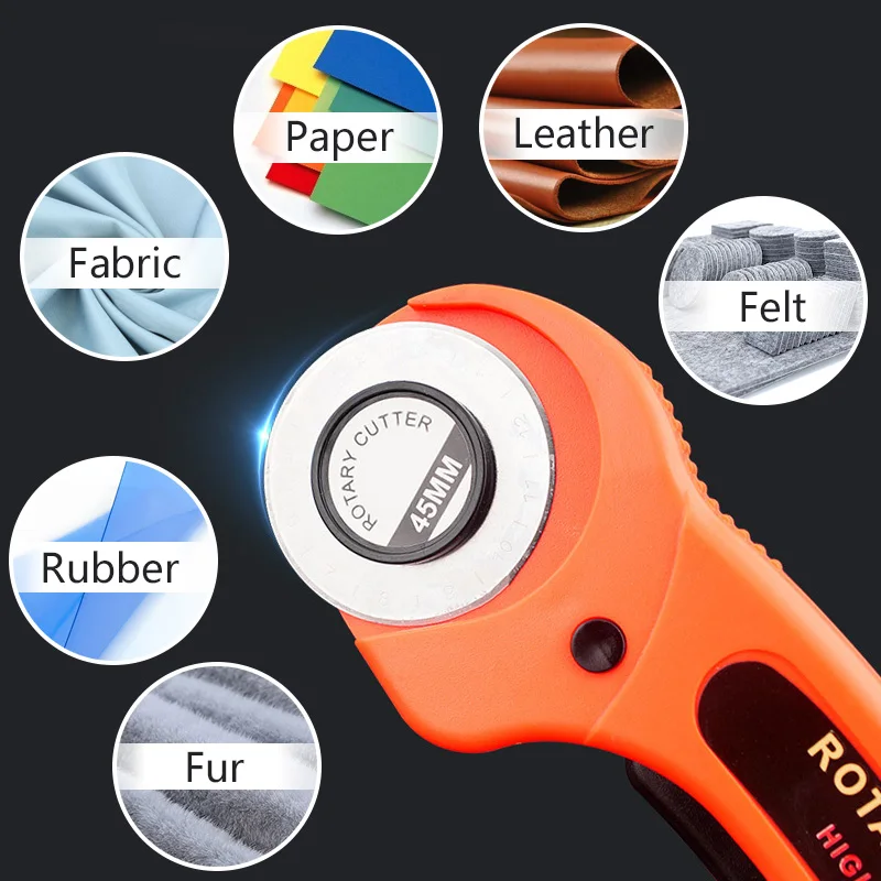 Rotary Cutter Set, 35PCS 45mm Rotary Fabric Cutter Wheel Set, Fabric Cutter  Wheel, Quilting Rotary Cutters Rolling Fabric Cutter Wheel and A3 Mat