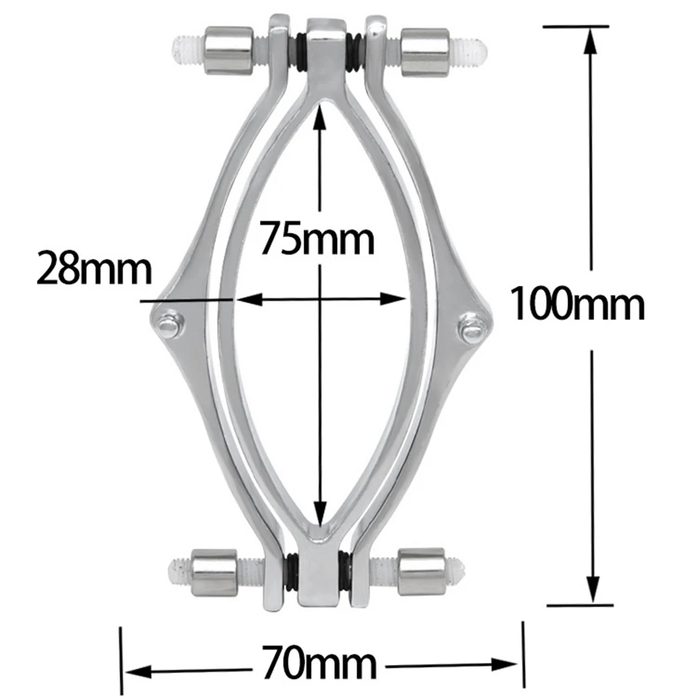 Female Pussy Labia Electric Shock Pussy Metal Clamps Vagina Hollow Peek Adult Game SM Bondage Clitoris Women Sex Toys — view 4
