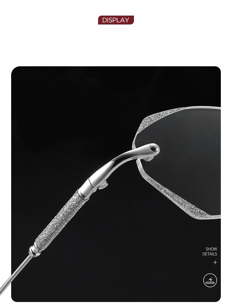 Diamantgeschnittene High-End-Lesebrille für Menschen mittleren Alters und ältere Menschen, Anti-Blaulicht, stilvoll, randlos, 188 – Detail 13
