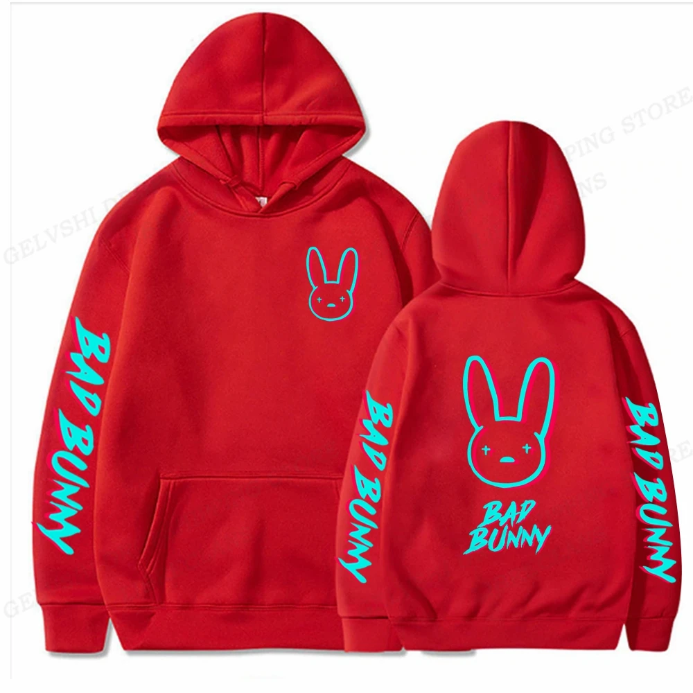 thumbnail image 1 of Sudadera con capucha de rapero Bad Bunny para hombre y mujer, jersey con estampado de conejo, ropa de calle de Hip Hop, chándal Unisex, 1 of 5