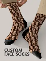 Chaussettes personnalisées avec photo, chaussettes amusantes imprimées avec image, deux tailles disponibles, cadeau unique 1