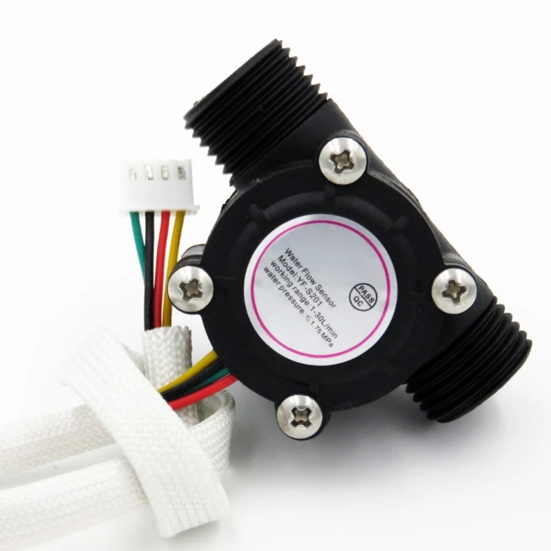 ipiip 3.5-24V Water Flows Sensors Flows Meter Sensors Water Control Liquid 1-30L/min 1.75MPa Switches YF-S201