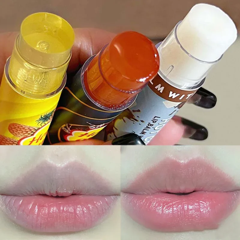 Anti-Cracking Lip Balm Natural Long Lasting Moisturizing Lipstick Base Cute Fruit Flavor Nourish Lips Skin Care Makeup Cosmetics