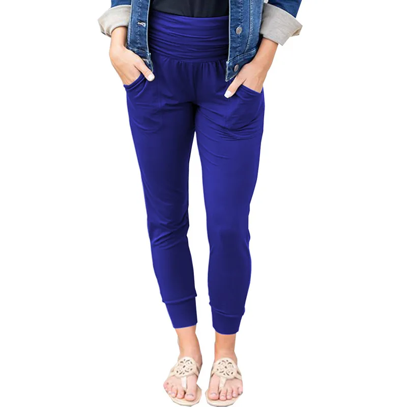 New Summer Women's High-waisted Pleated Leggings