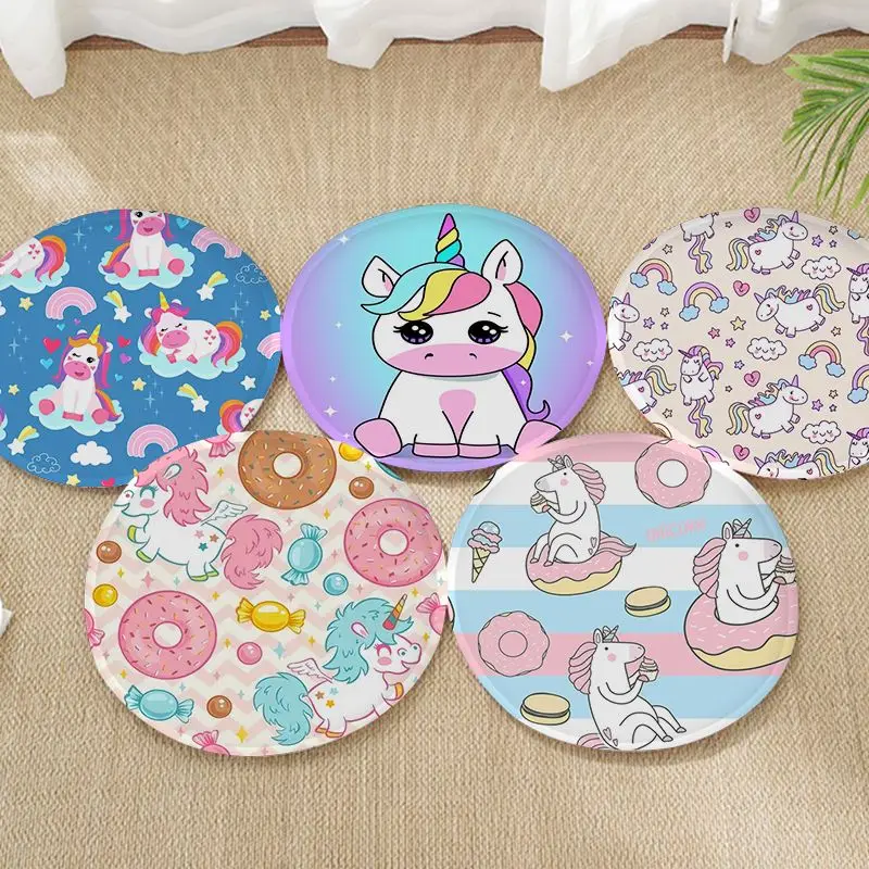 

Cartoon Unicorn Decorative Stool Pad Patio Home Kitchen Office Chair Seat Cushion Pads Sofa Seat 40x40cm Cushion Pads