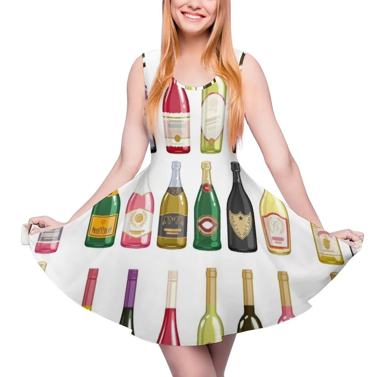 Wine bottles Sleeveless Dress summer dress woman 2024 Clothing female dresses for prom