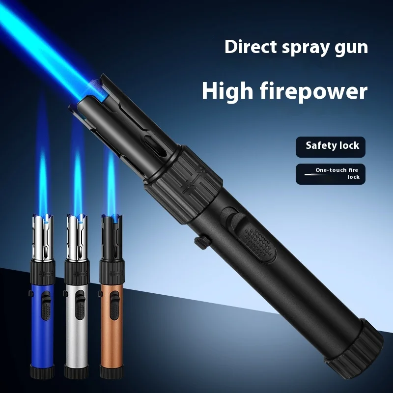 Powerful Blue Flame Jet Torch Gas Lighter Windproof High Firepower Cooking Kitchen Metal Welding Gun Outdoor Cigar Barbecu gas torch welding torch butane torch