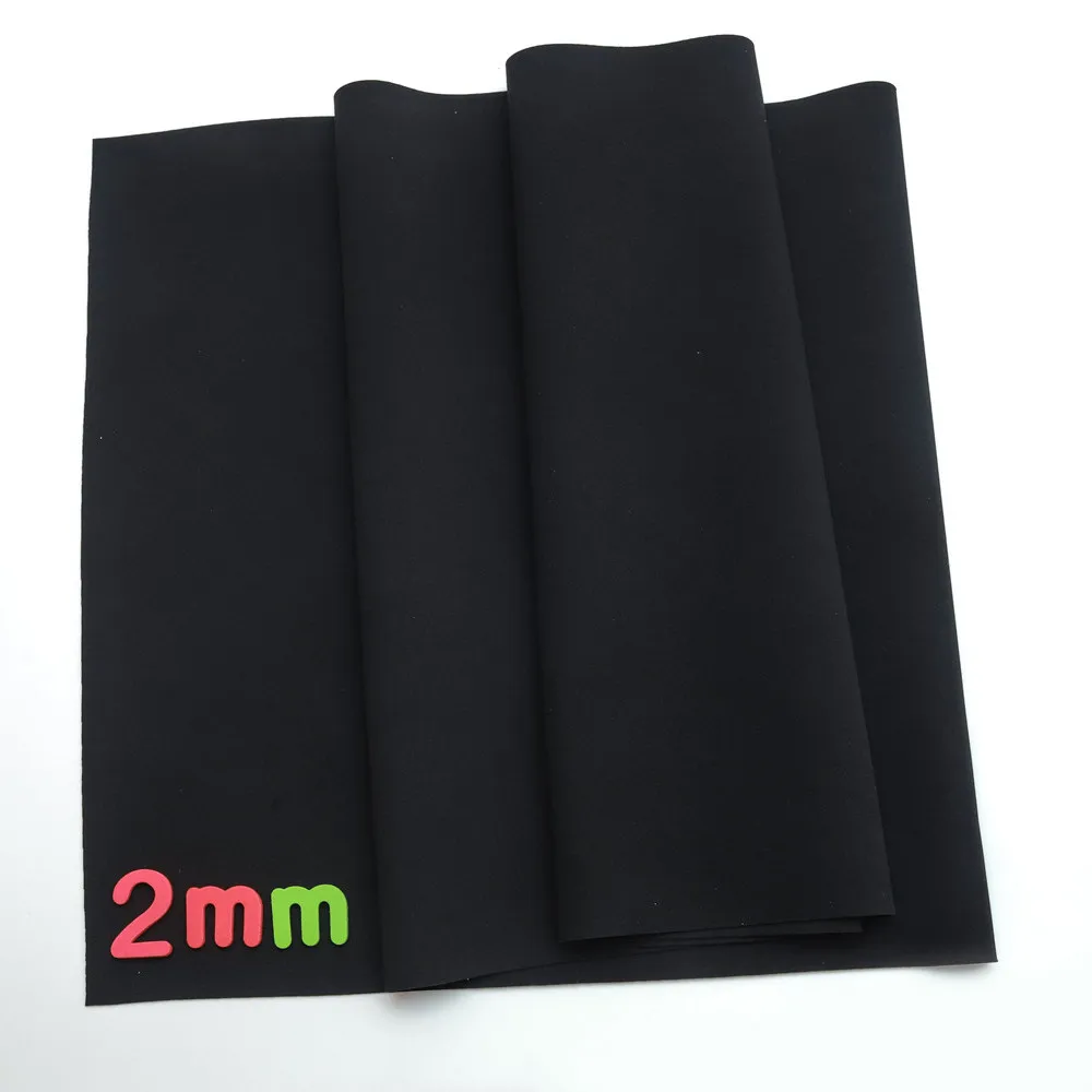 SBR Neoprene Sewing Fabric Liner Bag School Bag Insulation Cup Cover Protective Cover 2mm Black Stretch Fabric Other Plain Knit images - 6