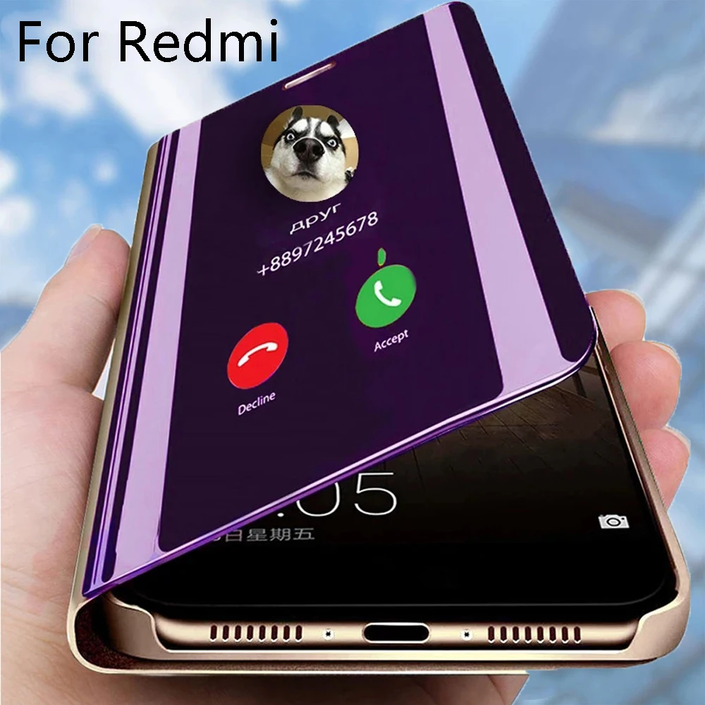 Роскошный умный зеркальный флип-чехол для Xiaomi Redmi Note 9S 9 9A 8 Pro 8A 8T K30 10X Mi 10 Lite Youth