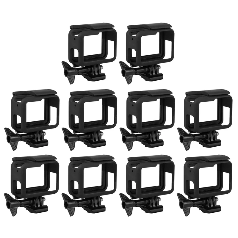 

10X рамка для Gopro Hero (2018) / 6 / 5 защитная рамка корпуса с быстроразъемной подвижной розеткой и винтом (черная)