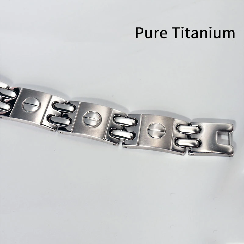 New GLM40 TA1 Men Pure Titanium Bracelet Classic Black Germanium Stone Bio-health Bracelet Retro Fashion Hundred with Unisex