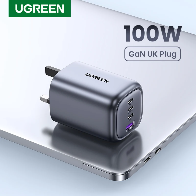UGREENUKPlugGaN100W65WFastChargerforMacbooktabletFast