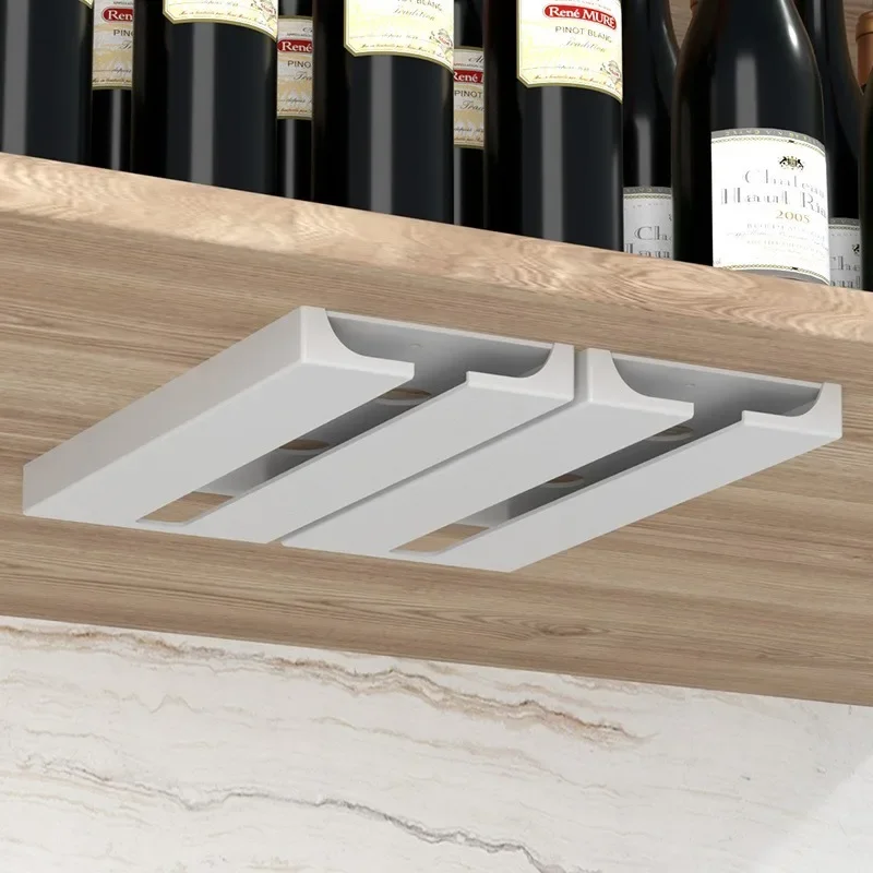 2PCS Upside-down Wine Kitchen Glass Holder Upside-down Glass Holder Household Hanging Glass Holder Free of Drilling 6